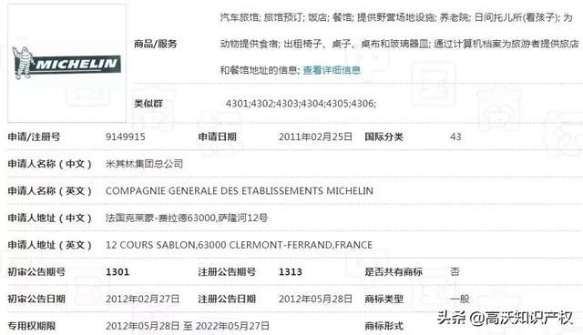 港澳米其林餐厅的又一版本?“米芝莲”商标不予注册