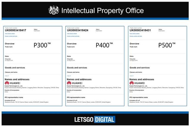 华为再次注册新商标:这次注册到了P1000