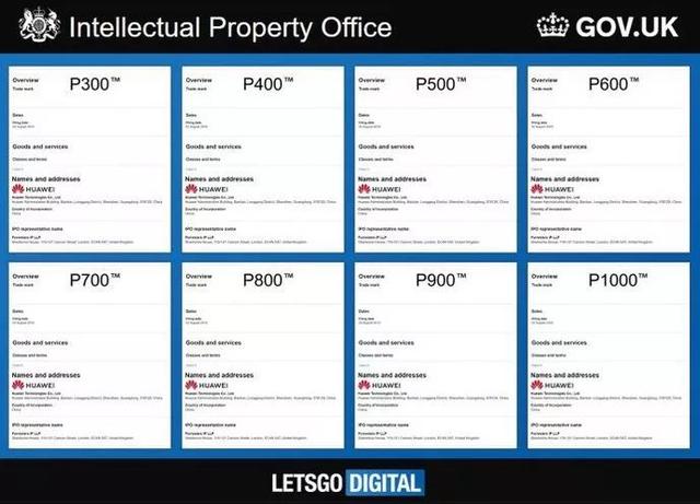 华为再次注册新商标:这次注册到了P1000