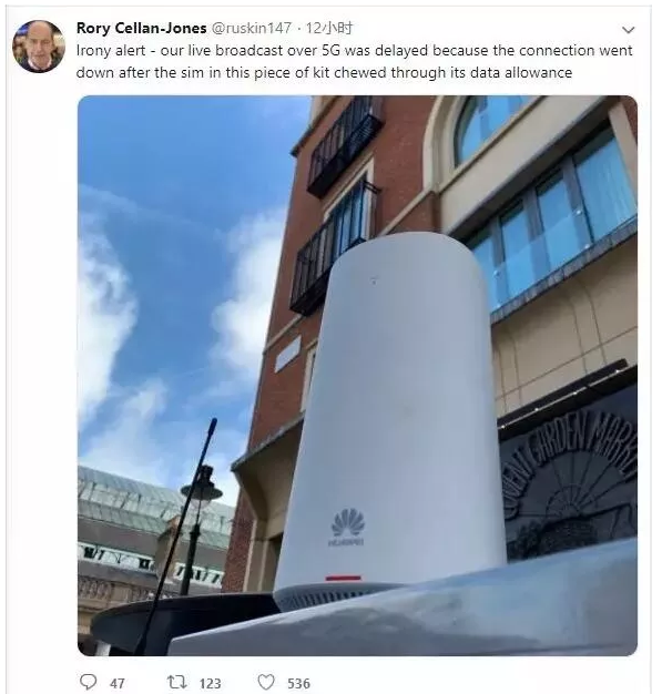 英国首次使用5G设备，华为，雄起！