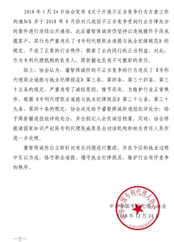 6家知识产权代理公司因不正当竞争等被通报批评(处分决定书全文) 6家知识产权代理公司因不正当竞争等被通报批评(处分决定书全文)